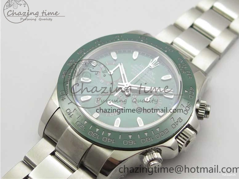 Ceramic A7750 Daytona on Dial SS Green 116520 Real SS Stick Markers Bezel Bracelet Edition UBF Best 0301